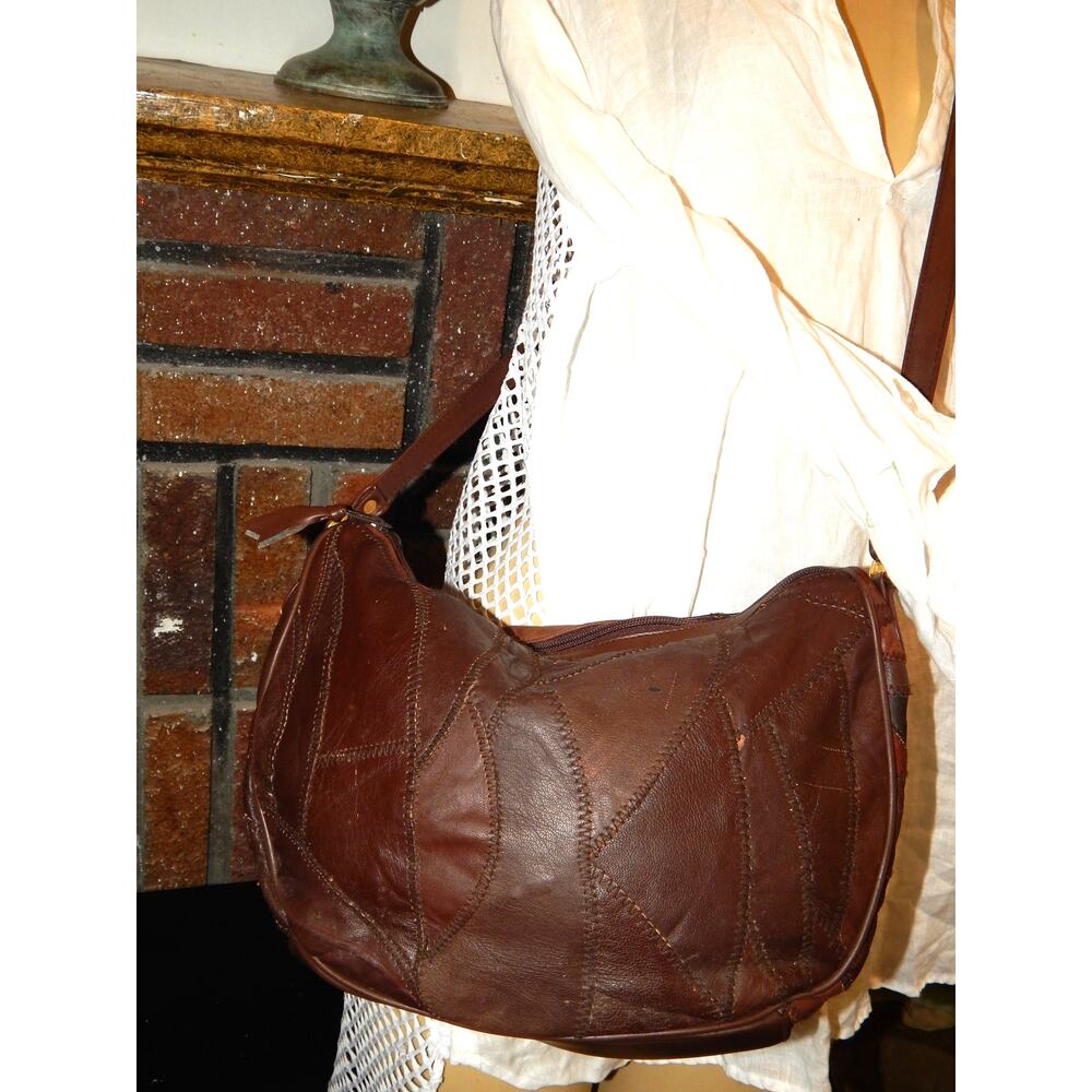 Flings Brown Patchwork Handbag